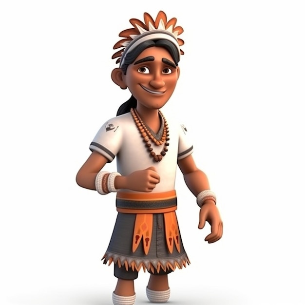 Foto personaje masculino indio de dibujos animados en 3d ilustración de alta calidad