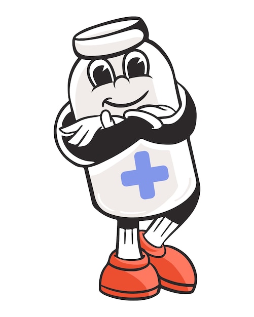 Personaje de medicina png ilustración retro fondo transparente