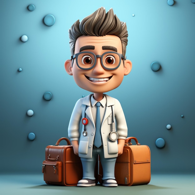 personaje médico 3d