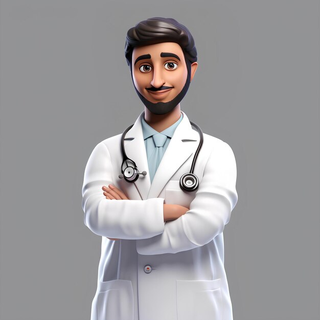 Personaje médico árabe 3D