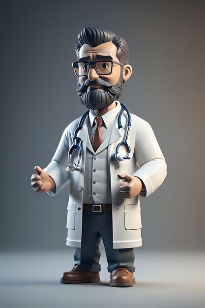 personaje médico de ilustración 3d