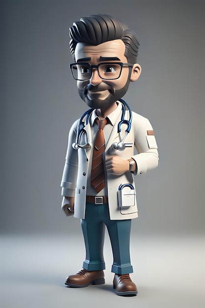 personaje médico de ilustración 3d