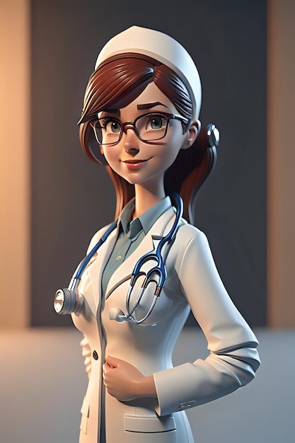 personaje médico de ilustración 3d