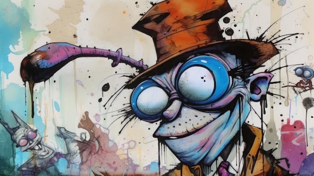 El personaje de Megan Street de Ralph Steadman, una mezcla de arte Gonzo con Re