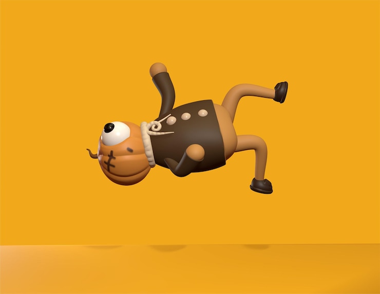 Foto personaje de miedo 3d de halloween para el evento espeluznante de halloween