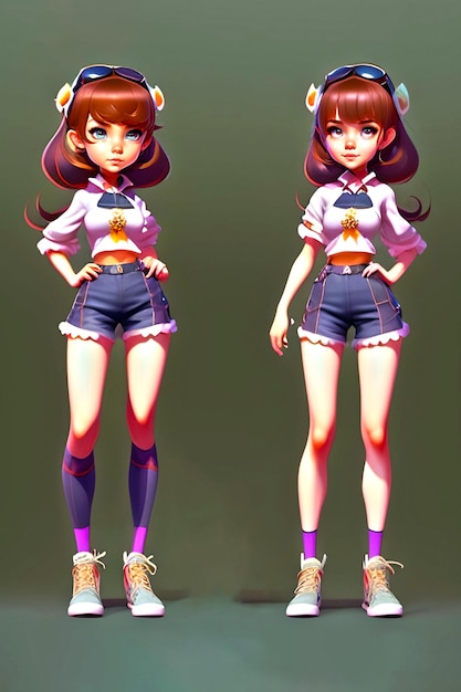 Un personaje del modelo de personaje del juego.