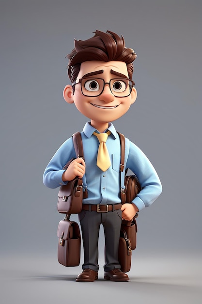 personaje de negocios de dibujos animados en 3D