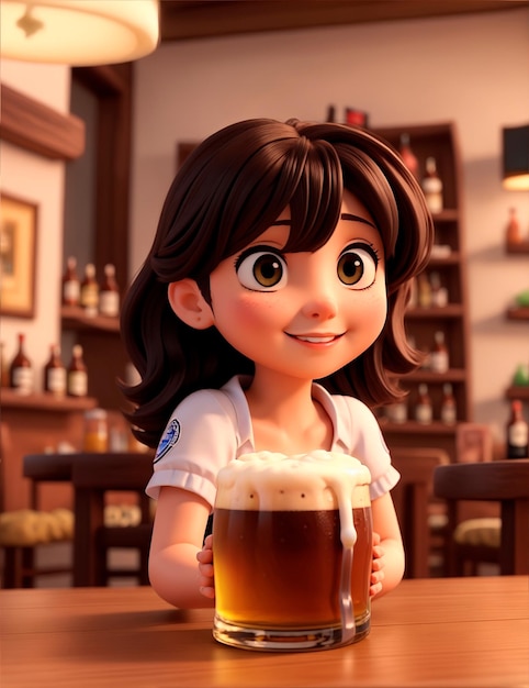 personaje de niña de dibujos animados en 3D