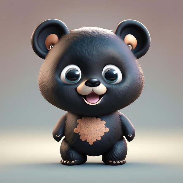 El personaje del oso sonriente 3D