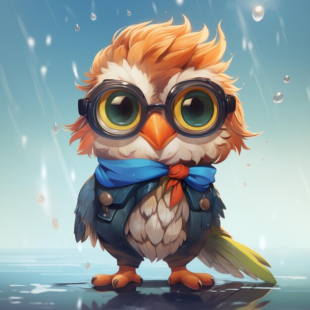 Foto personaje de pájaro lindo