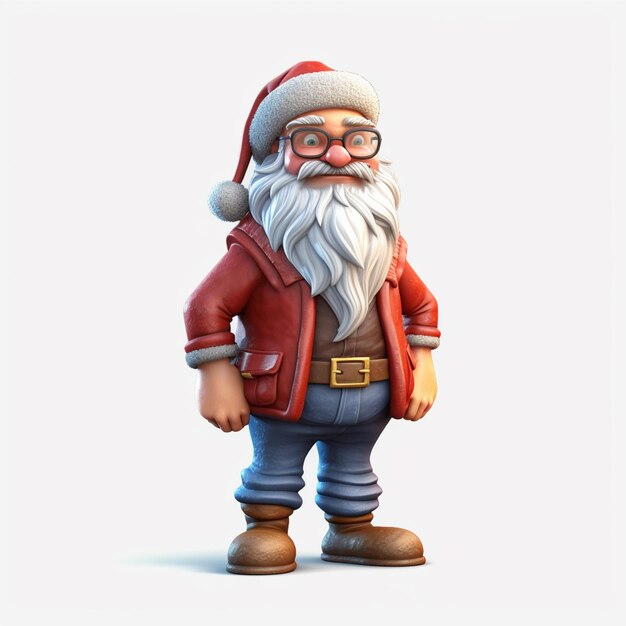 El personaje de Papá Noel en 3D