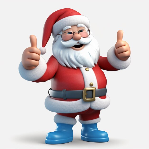 El personaje de Papá Noel en 3D