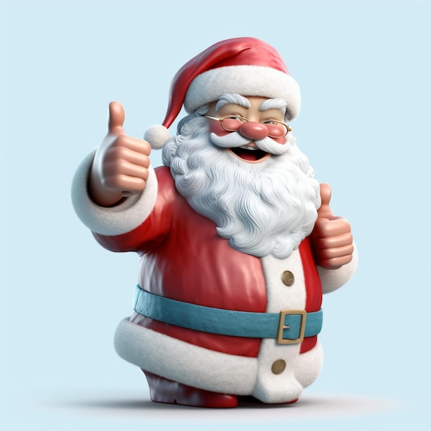 El personaje de Papá Noel en 3D