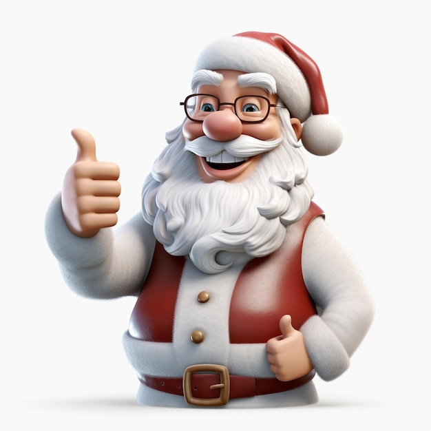 El personaje de Papá Noel en 3D