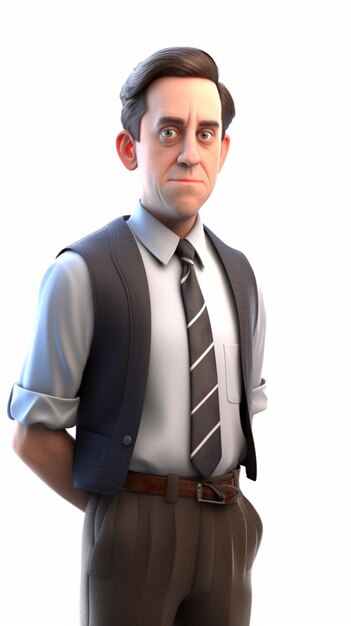 Un personaje de la película animada, el personaje lleva una corbata y una camisa con la palabra secreto.