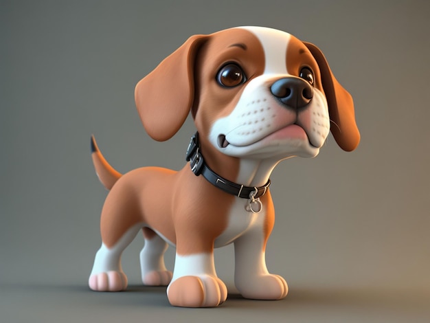 Personaje de perro en 3D