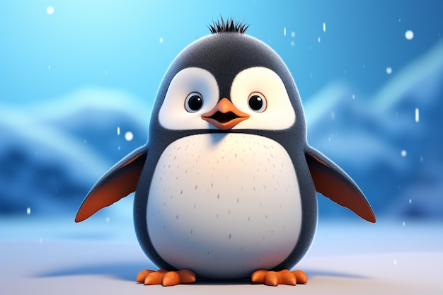 Personaje de pingüino 3D