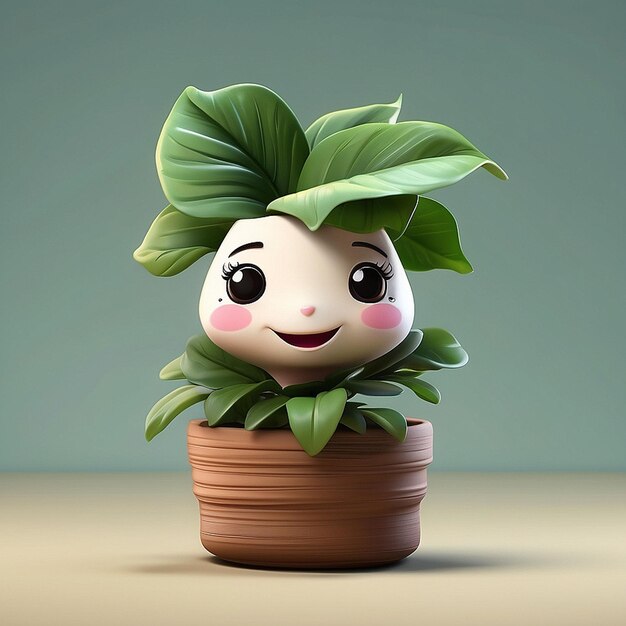 El personaje de la planta Calathea en 3D