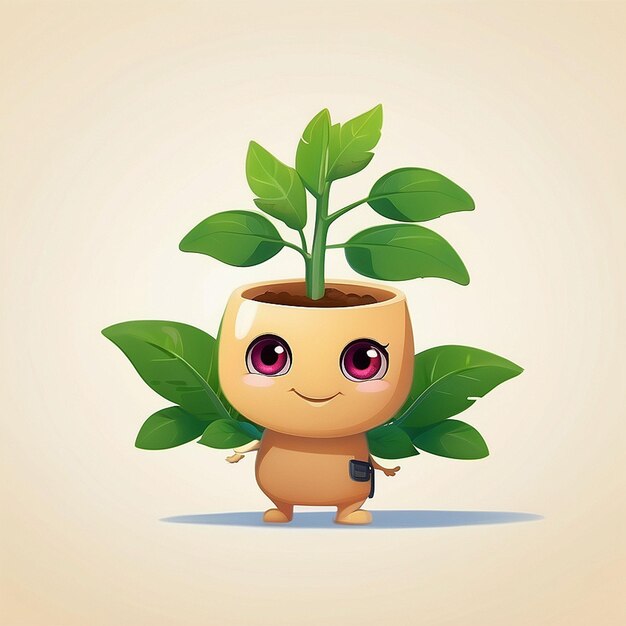 Foto personaje de planta de suministro 3d lindo