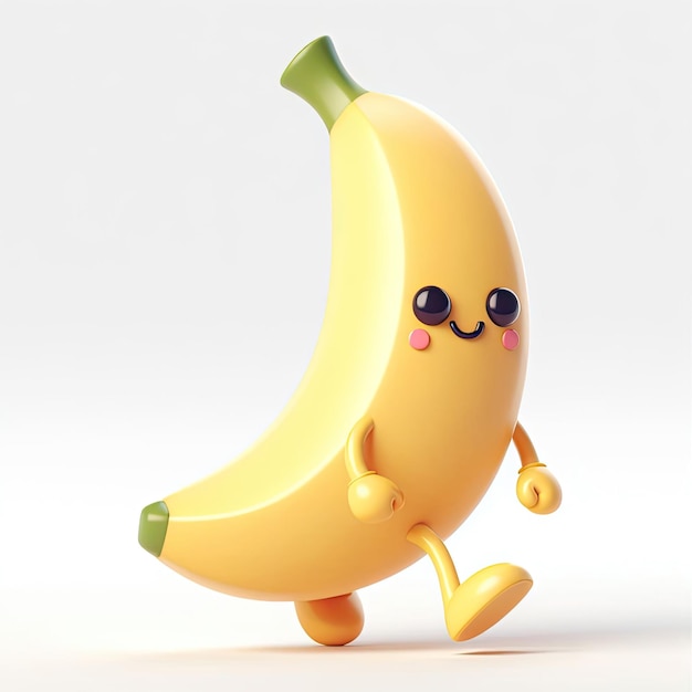 Foto personaje de plátano feliz