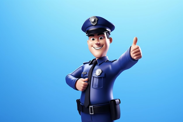 Foto personaje de policía en 3d