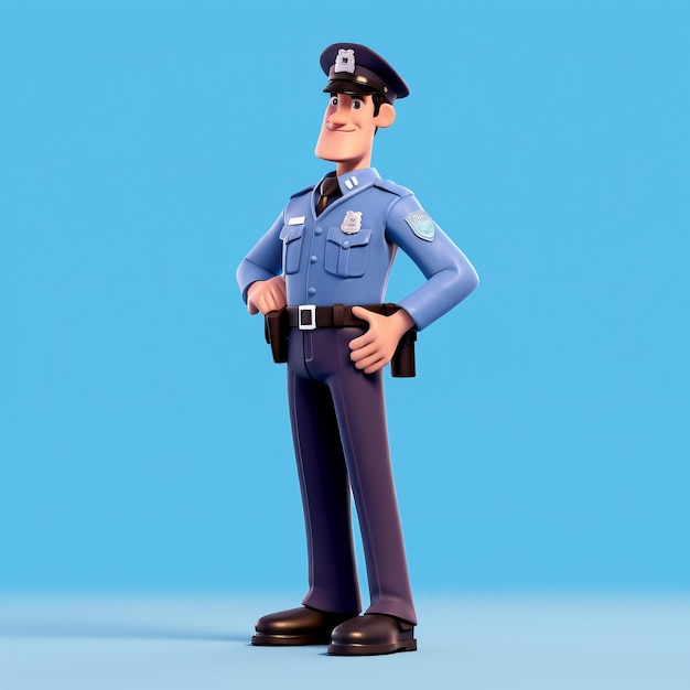 personaje de policía de dibujos animados 3D