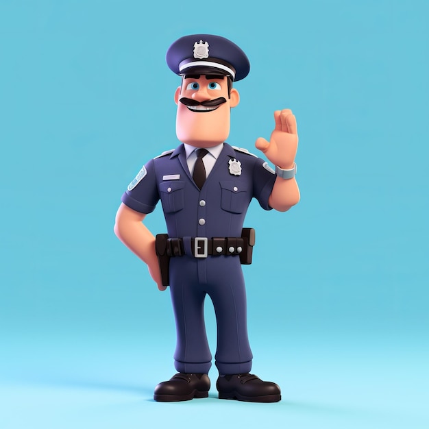 Foto personaje de policía de dibujos animados 3d