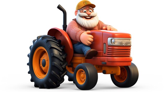 Foto personaje que maneja un tractor