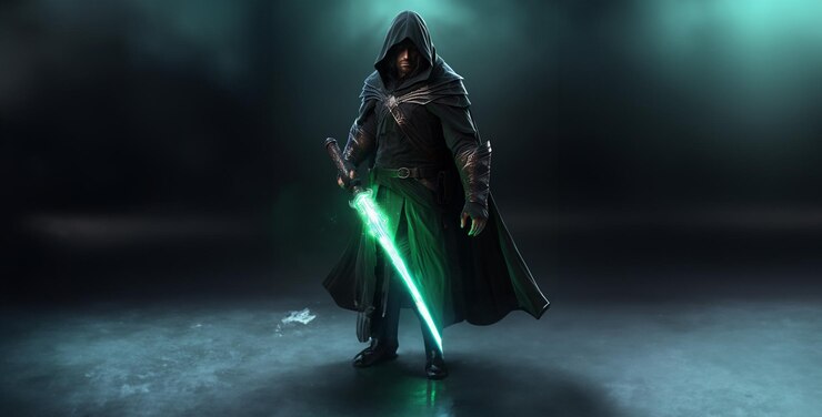 Foto un personaje que tiene una magia oscura infundida