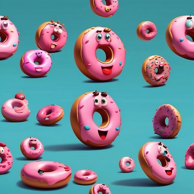 Personaje de rosquilla en 3D