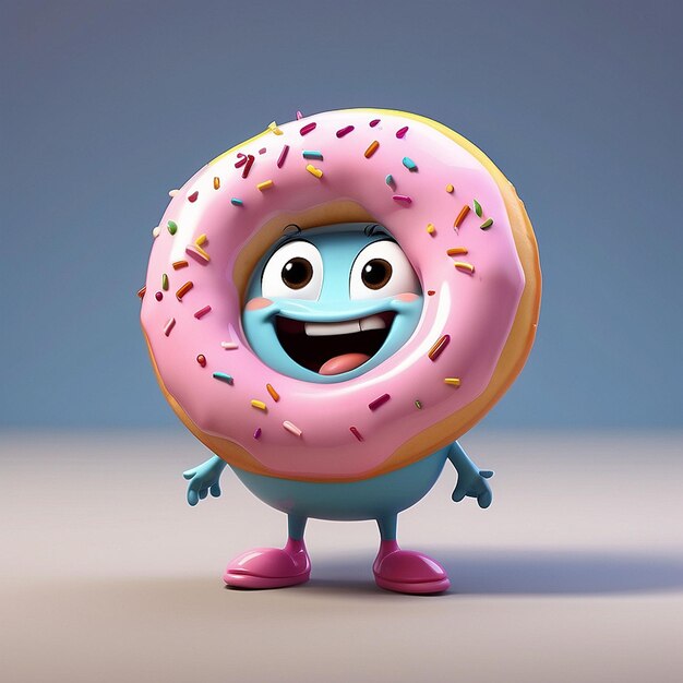 Foto personaje de rosquilla en 3d