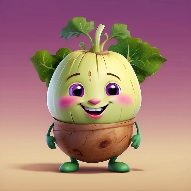 El personaje de rutabaga 3D