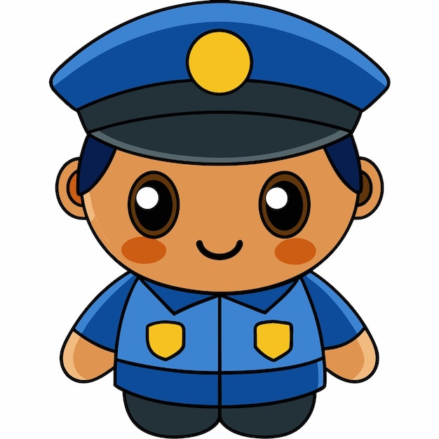 personaje simpático hombre policía vector