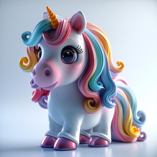 Personaje de unicornio en 3D