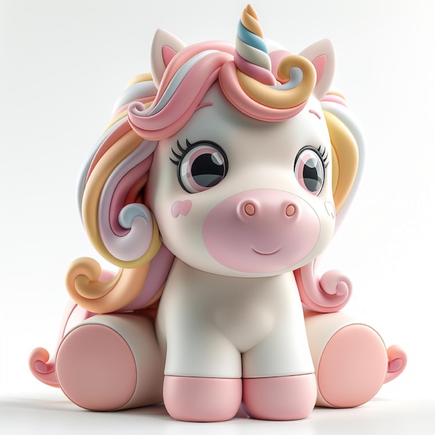 Personaje de unicornio en 3D