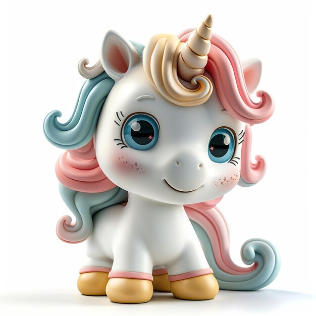 Personaje de unicornio en 3D