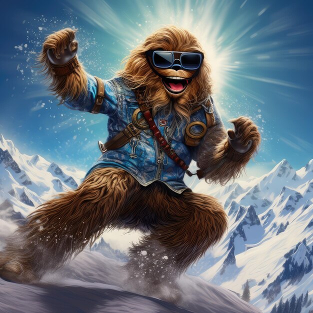 Foto el personaje de yeti hd 8k ilustración vectorial de papel de pared imagen de stock