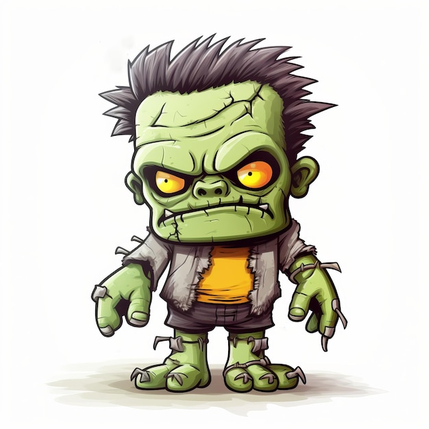 Personaje zombi de dibujos animados con ojos rojos Skottie Young Style Concept Art