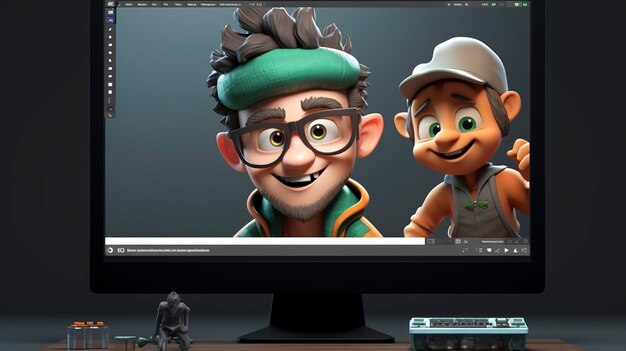 Foto personajes 3d involucrados en juegos con alta resolución
