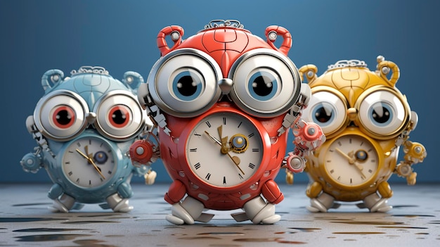 Personajes 3D presentando el reloj de edición limitada