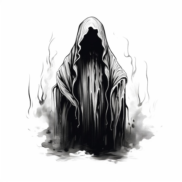 Personajes fantasmas dibujados a mano Espíritus de Halloween