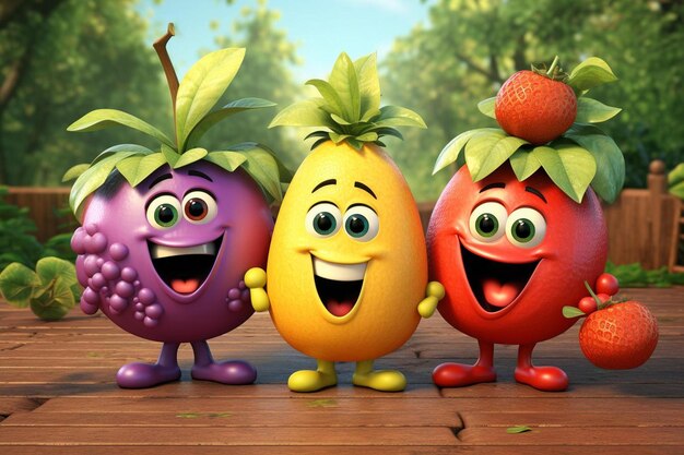 Foto los personajes de frutas son de la película