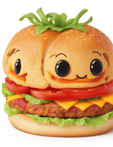 Personajes de hamburguesas en 3D generados por IA