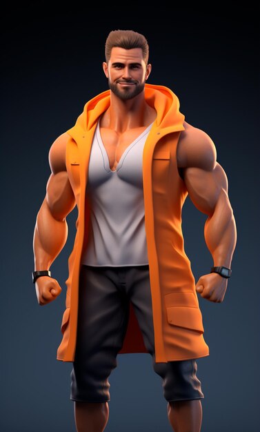 Personal Trainer 3D-Cartoon-Figur