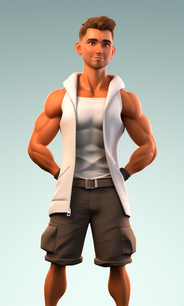 Personal Trainer 3D-Cartoon-Figur