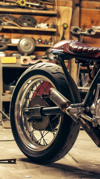 Foto personalizar una motocicleta old school cafe racer
