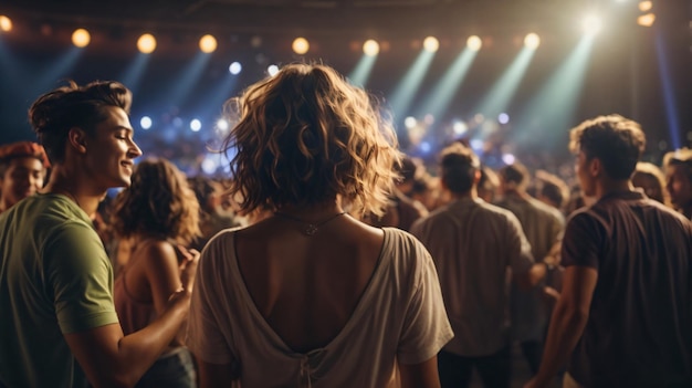 Foto personas bailando en fotos de conciertos de música desde atrás