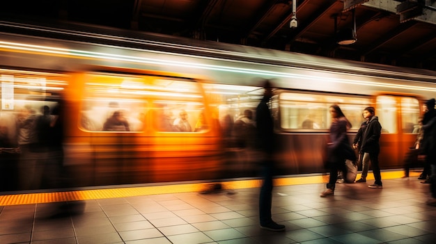 personas caminando en la estación de metro