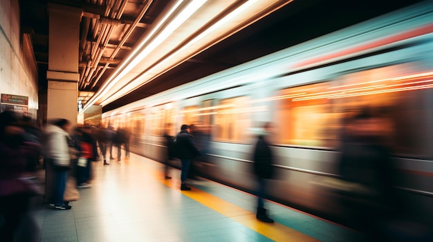 personas caminando en la estación de metro