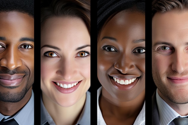 Foto personas de diferentes culturas participando en una entrevista de trabajo inclusiva y justa